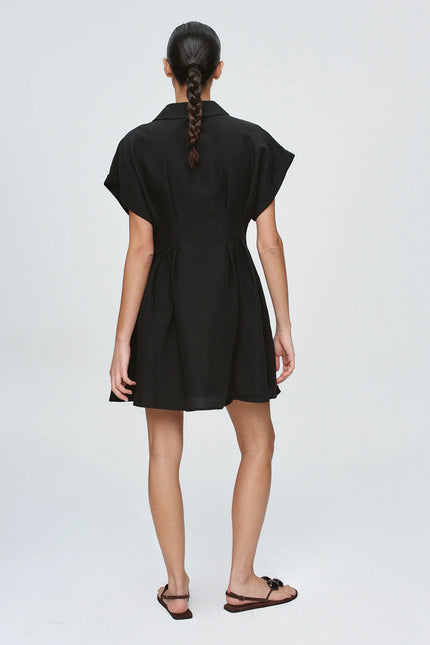 Marle Riri Dress Linen - Black
