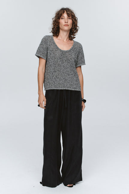 Marle Rumi Top - Black/Ivory Melange