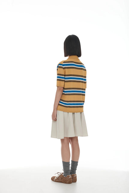 Ricochet Fallon Polo - Yolk + Blue Stripe