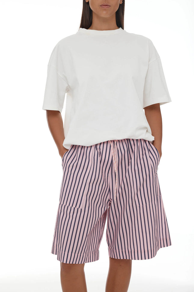 Ricochet Linley Short - Cotton - Light Pink + Plum Stripe