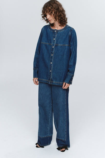 Marle Seam Shirt ~ Washed Indigo