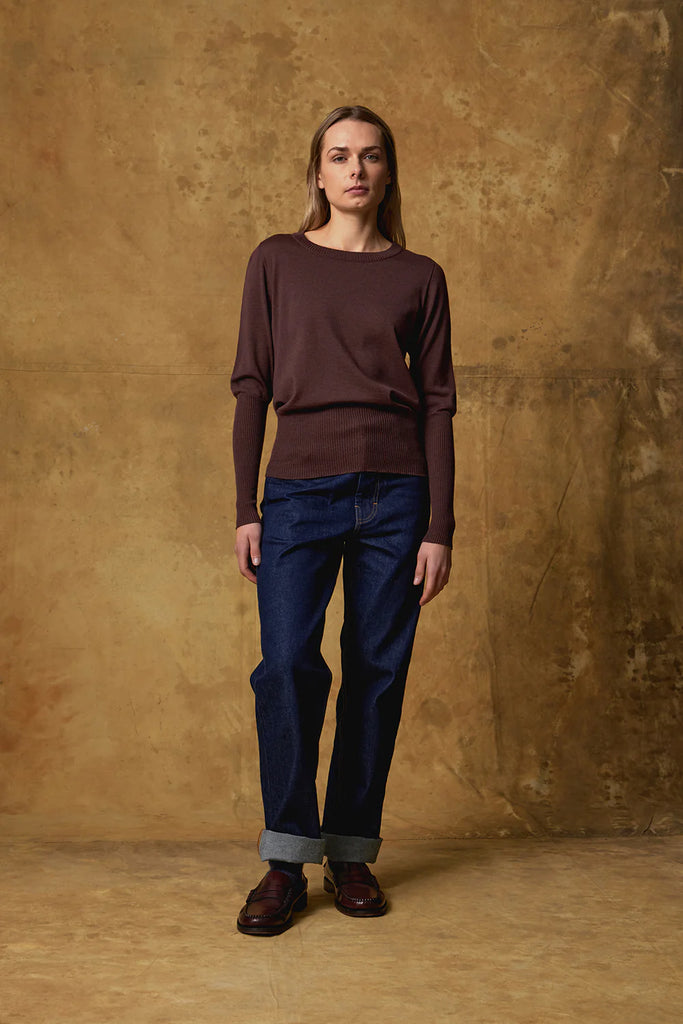 Standard Issue Merino Long Rib Sweater - Grape