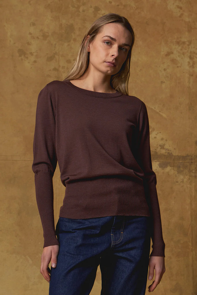 Standard Issue Merino Long Rib Sweater - Grape