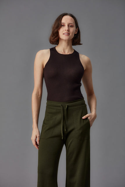 Standard Issue Merino Rib Crew Tank - Umber