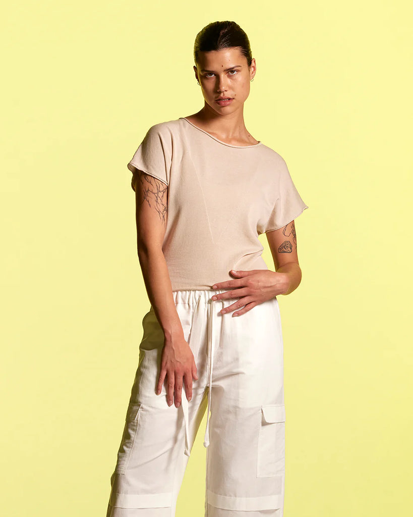 Standard Issue Draped Top - Cotton - Oat