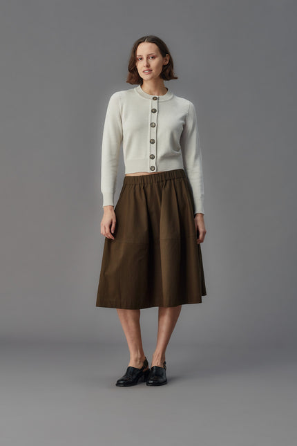 Standard Issue Merino Crew Neck Cardigan - Alabaster