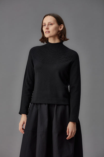 Standard Issue Merino Mock Neck Sweater - Black