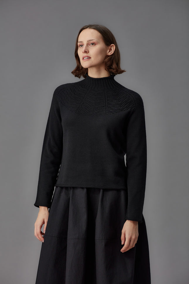 Standard Issue Merino Mock Neck Sweater - Black