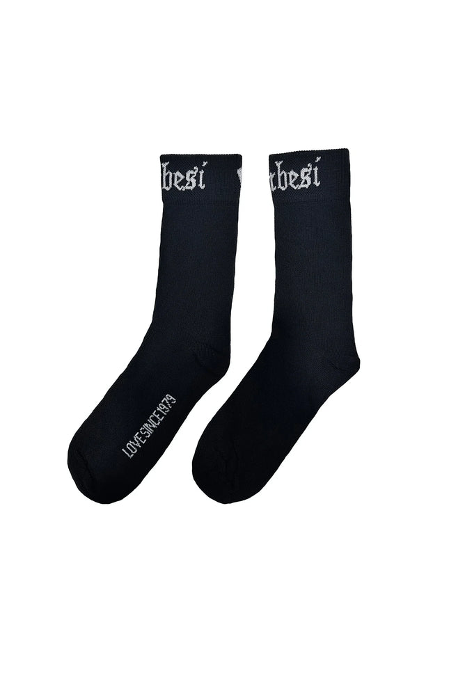 Zambesi Merino Heart Sox - Black/Bone