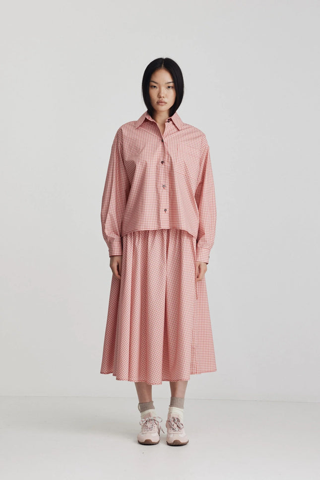 Ricochet Micha Skirt - Cherry Red Check
