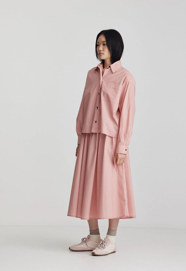 Ricochet Micha Skirt - Cherry Red Check
