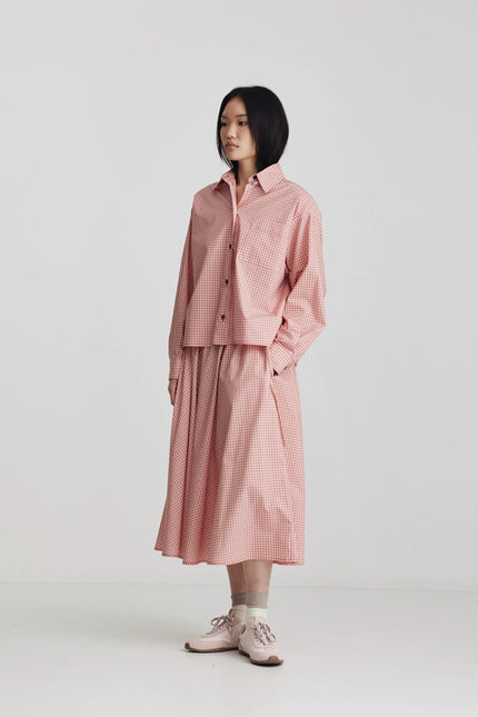 Ricochet Micha Skirt - Cherry Red Check