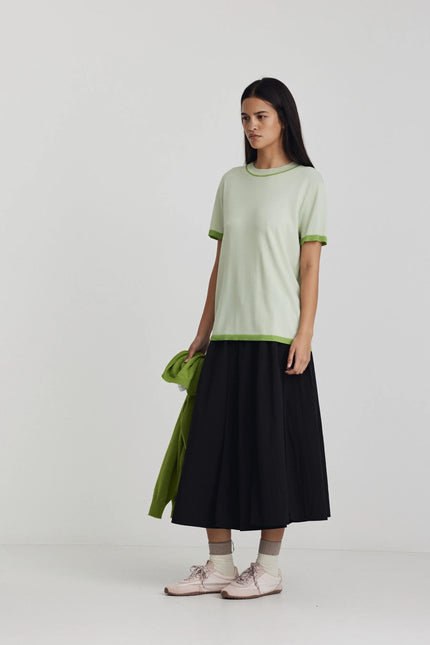 Ricochet Florent Knit Tee - Mint + Apple