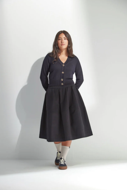 Standard Issue Cotton Broadcloth Lantern Skirt - Black