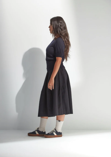 Standard Issue Cotton Broadcloth Lantern Skirt - Black