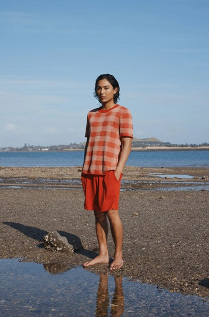 Standard Issue Cotton Universal Plaid T Shirt - Lambert/Blossom