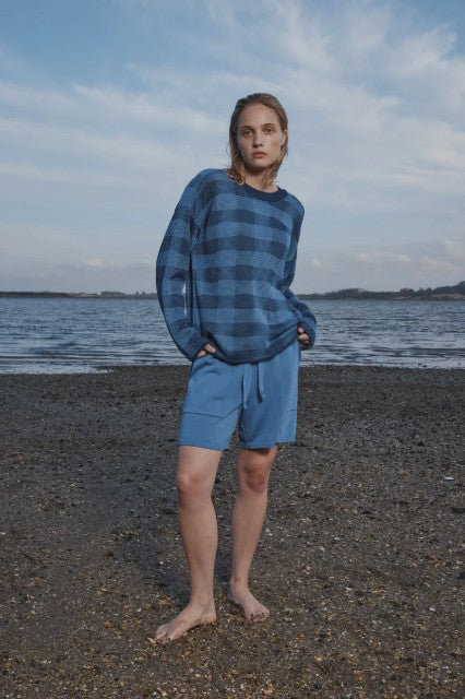 Standard Issue Cotton Universal Plaid Pullover - Pacific/Woad