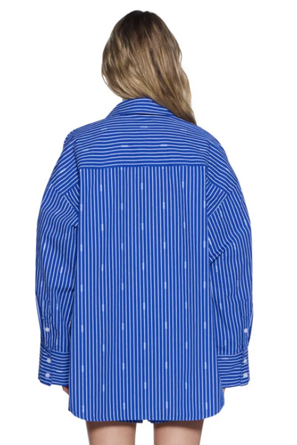 Ksubi Astra Shirt - Cobalt Stripe