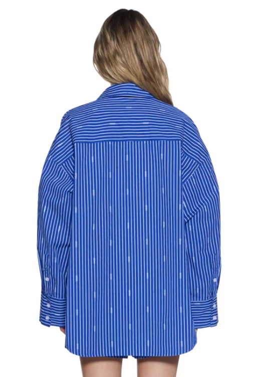 Ksubi Astra Shirt - Cobalt Stripe
