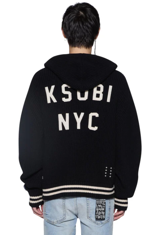 Ksubi Boxer Zip Knit Hoodie Midnight - Black