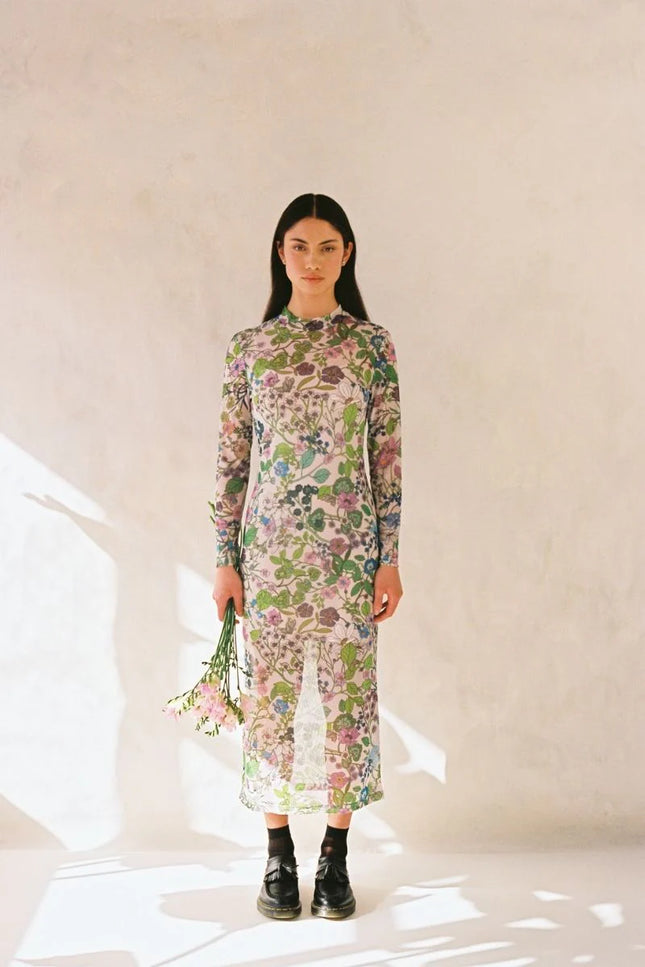 twenty-seven names Hereafter Dress - Cream Floral Mesh