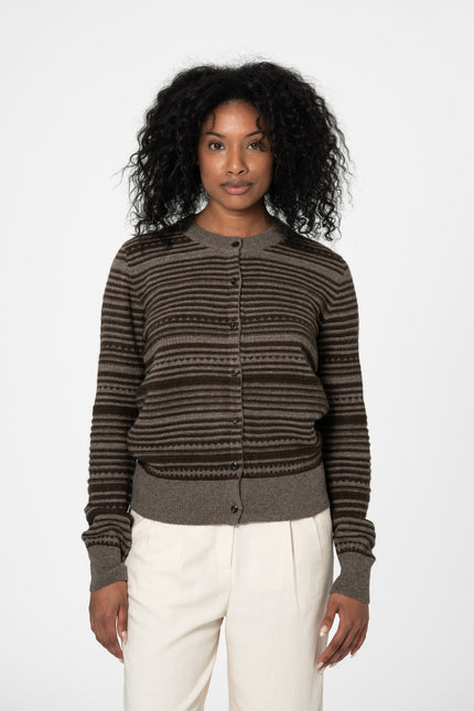 Dinadi - YAK Striped Cardigan - Two Tone