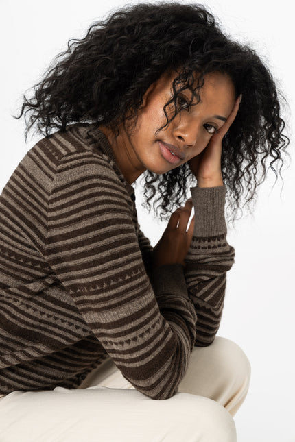 Dinadi - YAK Striped Cardigan - Two Tone