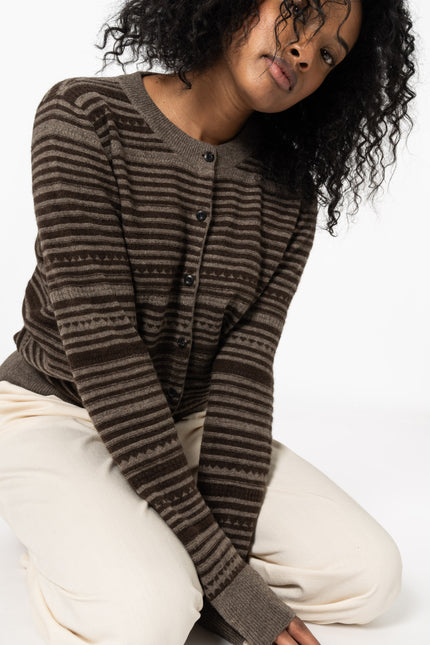 Dinadi - YAK Striped Cardigan - Two Tone