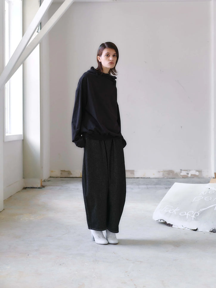 Otsu Kaguya Cropped Linen - W Black
