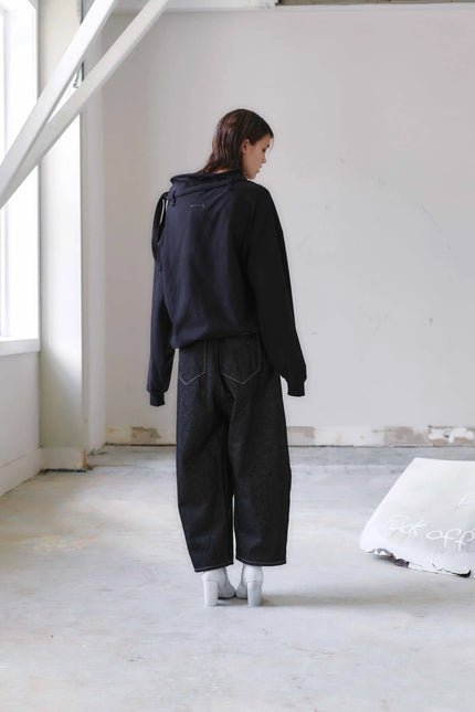 Otsu Kaguya Cropped Linen - W Black