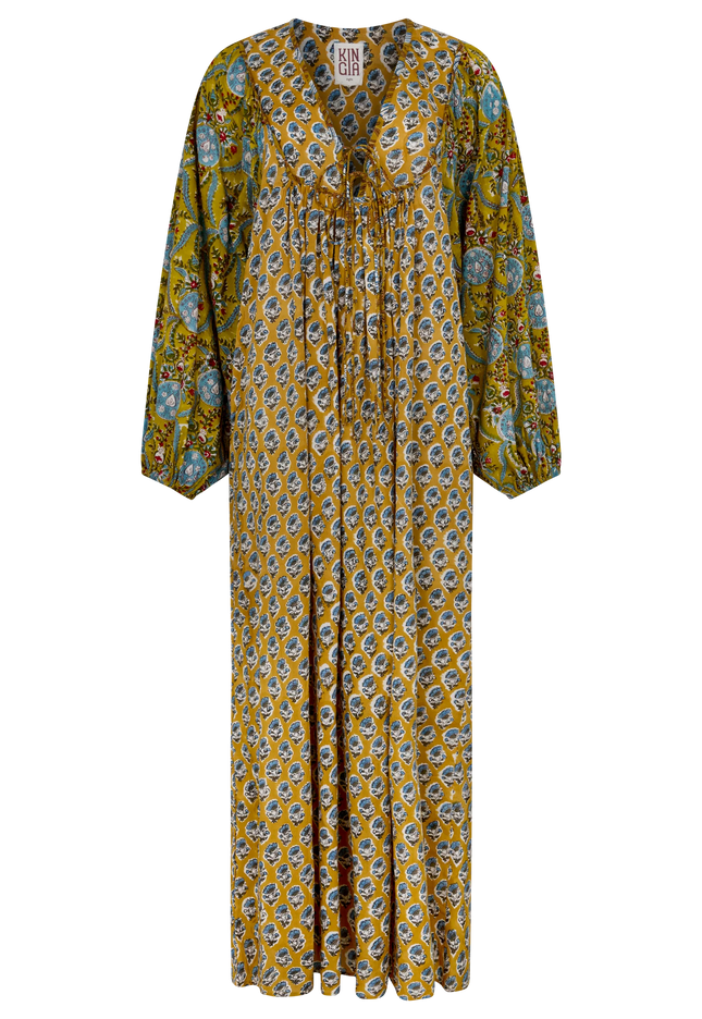 Kinga Csilla Zoya Block Print Marrakech Dress - Green