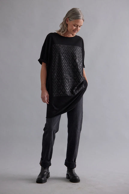 Zambesi Chainmail Long Tee - Black/Black