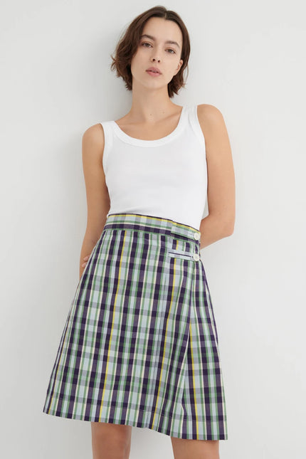 Kowtow Author Skirt - Violet Check