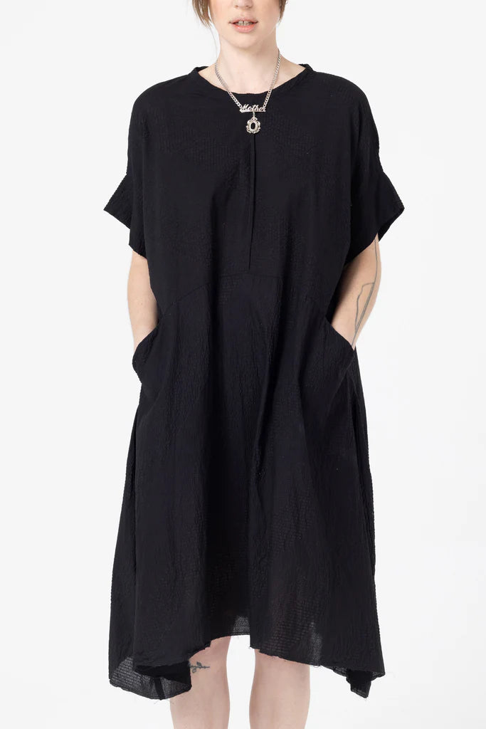 Company Of Strangers Circle Dress - Cotton Seersucker - Black