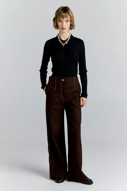 Karen Walker Chevalier Pants - Chocolate