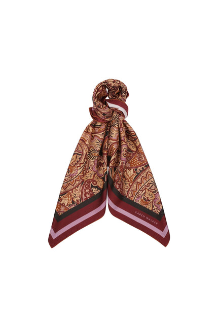 Karen Walker Paisley Classic Silk Scarf - Burgundy