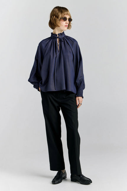 Karen Walker Province Blouse - Navy