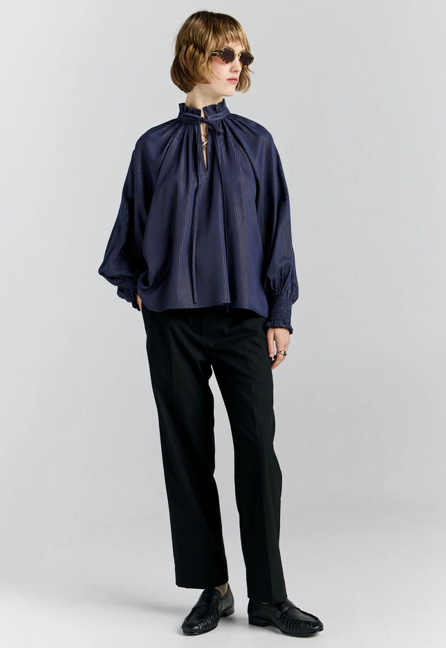 Karen Walker Province Blouse - Navy