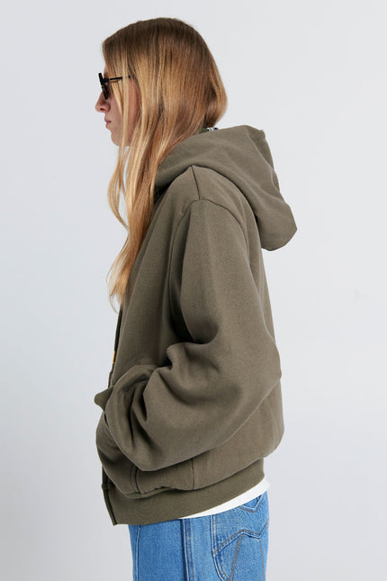 Karen Walker Runaway Girl Cropped Oversized Hoodie - Hunter Green