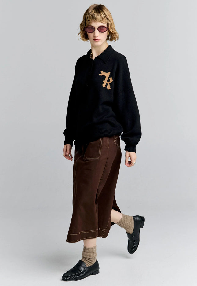 Karen Walker K Flag Polo - Black