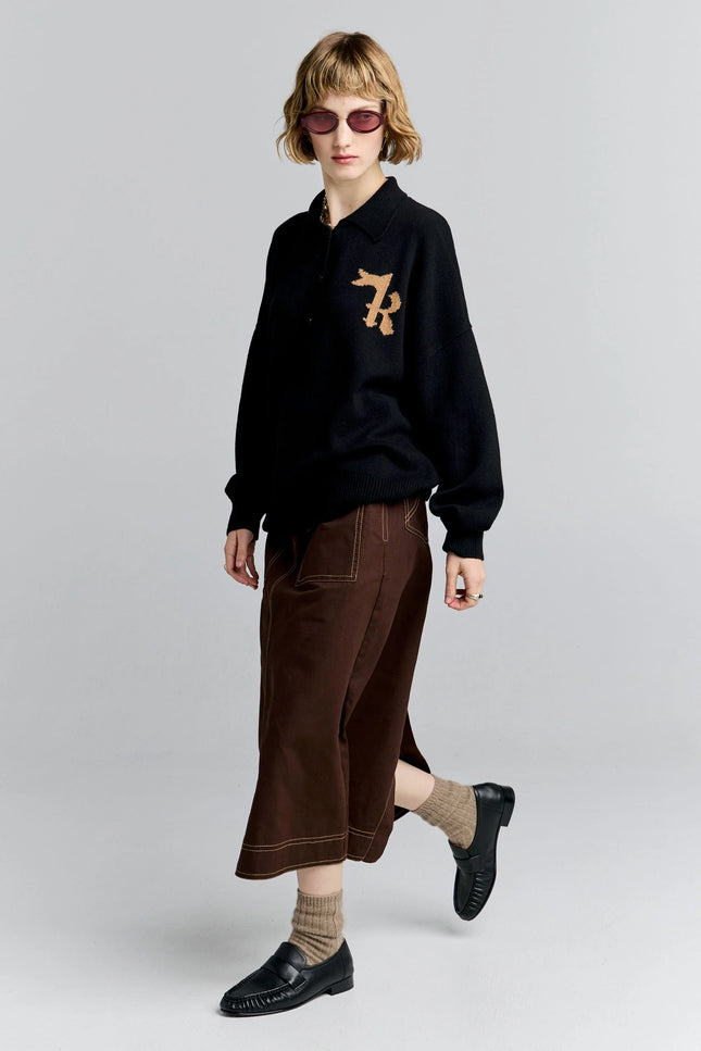 Karen Walker K Flag Polo - Black
