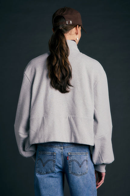 Karen Walker Runaway Zip Front Sweatshirt - Grey Marle
