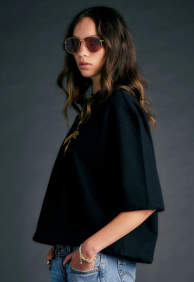 Karen Walker Runaway Academy Top - Black/Gold