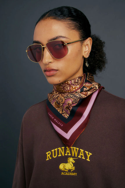 Karen Walker Paisley Classic Silk Scarf - Burgundy