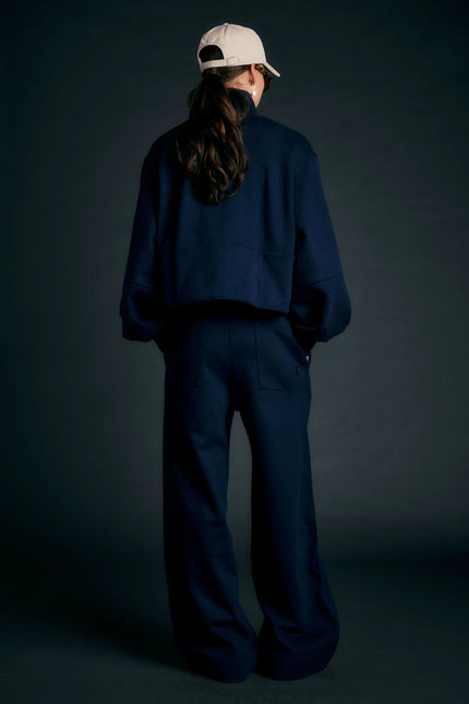 Karen Walker Pin Tuck Track Pants - Navy