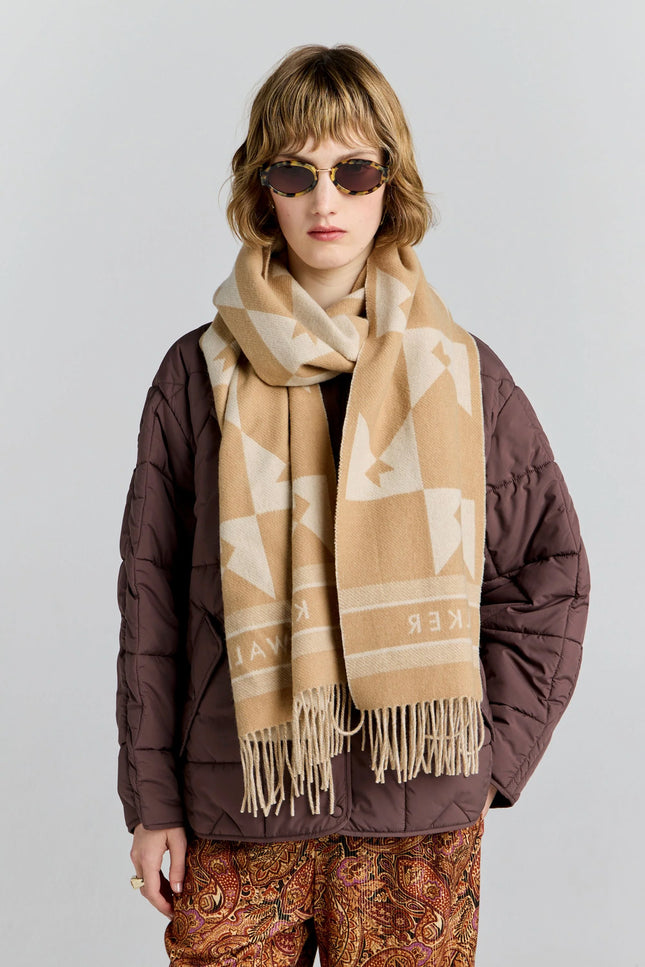 Karen Walker Monogram Jacquard Scarf - Cream/Tan