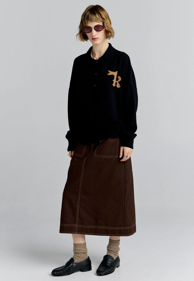 Karen Walker K Flag Polo - Black