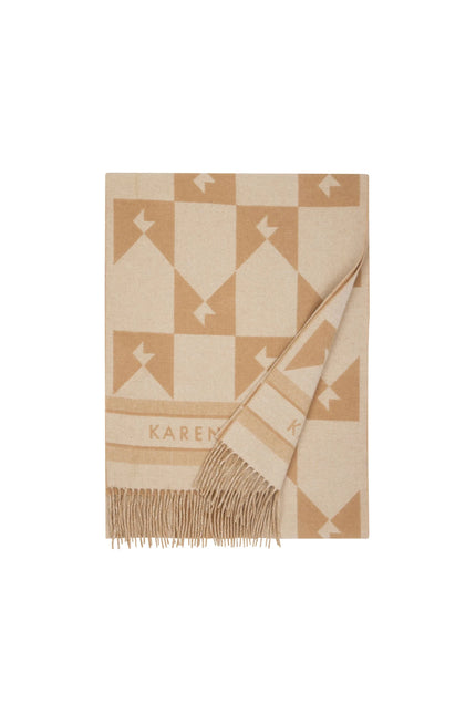 Karen Walker Monogram Jacquard Scarf - Cream/Tan
