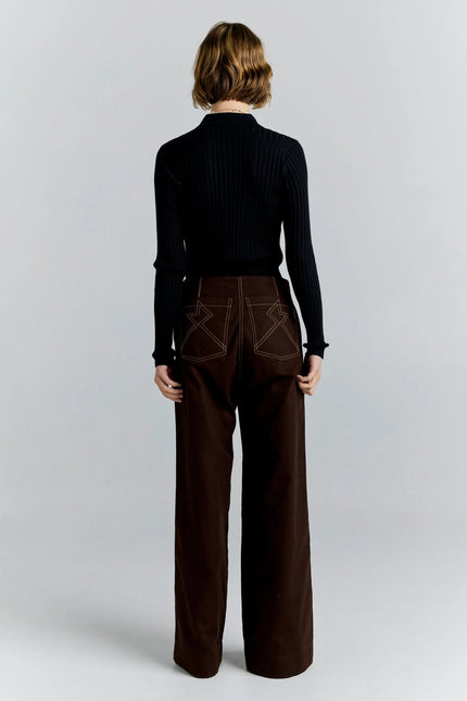 Karen Walker Chevalier Pants - Chocolate