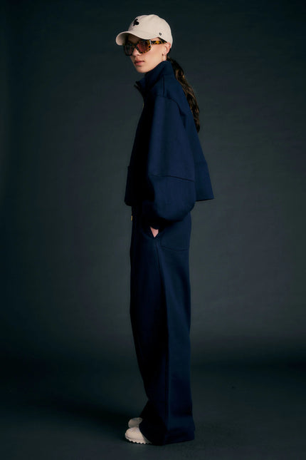 Karen Walker Pin Tuck Track Pants - Navy